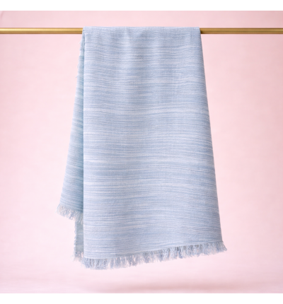 حجاب لنن ماربل | linen marble hijab-أزرق فاتح