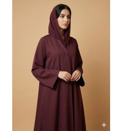 عباية بقصة انسيابية مع غطاء رأس متعددة الألوان