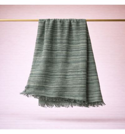 حجاب لنن ماربل | linen marble hijab-اخضر زيتوني