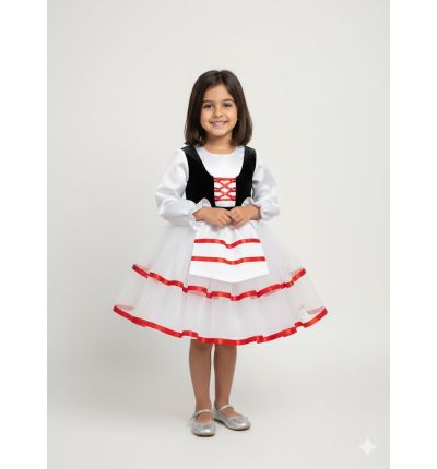 فستان أطفال بتصميم أنيق وتنورة تول منفوشة، مثالي لحفلات التخرج والمناسبات المدرسية والأعياد