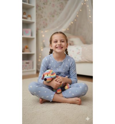  بجاما بناتي قطنية مريحة – لون موف|Girls Comfortable Cotton Pajama Set – Mauve