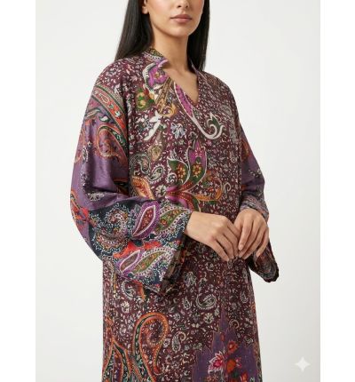  عباية فاخرة بنقشة تراثية | أناقة خليجية راقي-One size