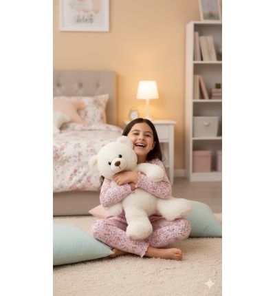  بجاما بناتي قطنية مريحة – وردي فاتح مزهر| Girls Comfortable Cotton Pajama Set – Light Pink Floral