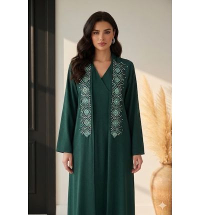 طقم جاكيت وجيمسوت بتطريز أنيق|Embroidered Jacket & Jumpsuit Set