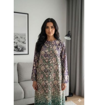 دراعة قطن بطبعة ناعمة|Cotton Printed Daraa Dress