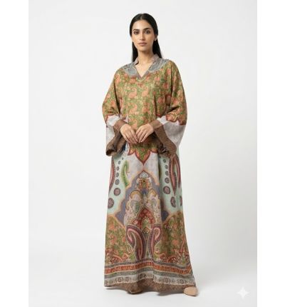 عباية فاخرة بنقشة تراثية | أناقة خليجية راقية