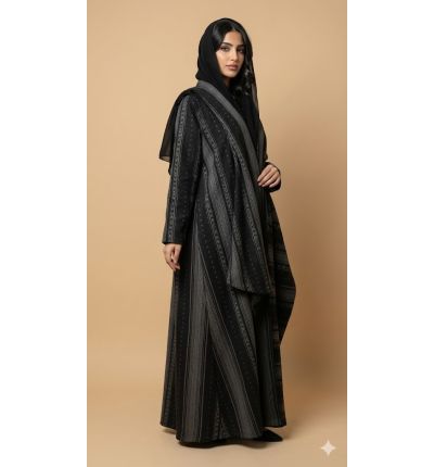 عباية سوداء بنقشة تراثية عصرية