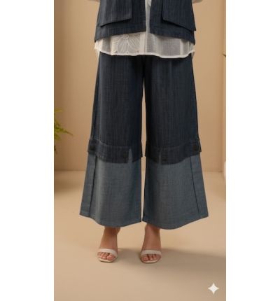 بنطلون واسع جينز|Jeans Wide-Leg Pants