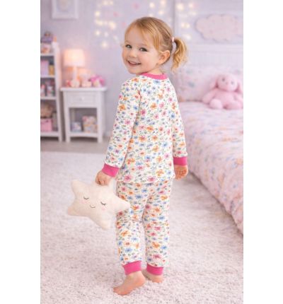 بيجاما أطفال بنقشة ورود ملونة  Kids Pajama Set – Colorful Floral