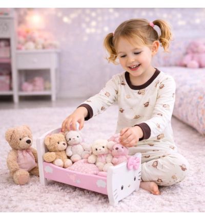 بيجاما أطفال بنقشة دبدوب – بيج  Kids Pajama Set – Teddy Print