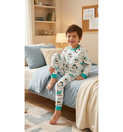 بيجاما أطفال نقشة قروش بحرية Kids Shark Print Pajama Set