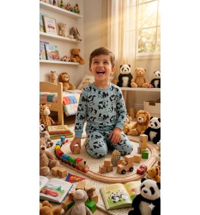 بيجاما أطفال بنقشة باندا – Kids Panda Pajama Set
