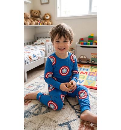 بيجاما أطفال كابتن أمريكا القطنية – Captain America Kids Cotton Pajama Set