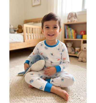 بيجاما أطفال بنقشة البحر والأسماك – Kids Ocean Print Pajama Set