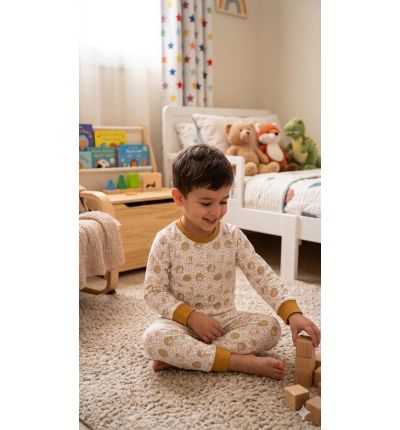 بيجاما أطفال قطنية بنقشة الحيوانات – Kids Cotton Pajama Set Animal Print