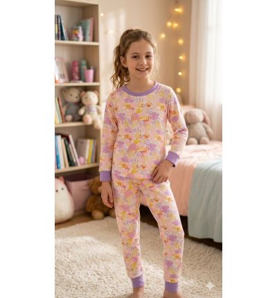 بيجاما أطفال قطنية بنقشة فلامينغو – Flamingo Kids Cotton Pajama Set