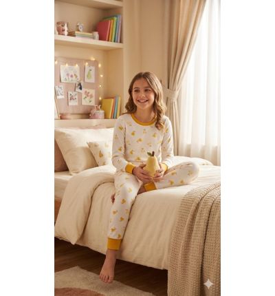 بيجاما أطفال بنقشة كمثرى – Pear Kids Pajama Set